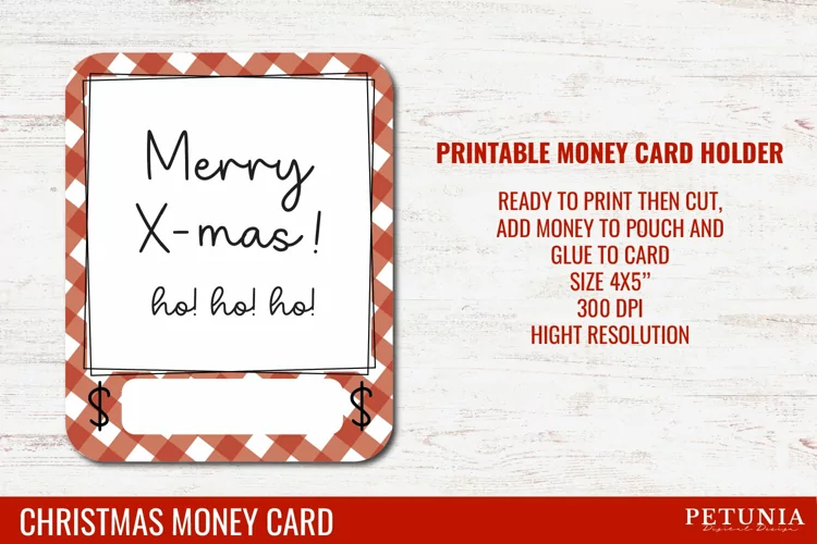 Christmas Money Card | Money Card Holder PNG