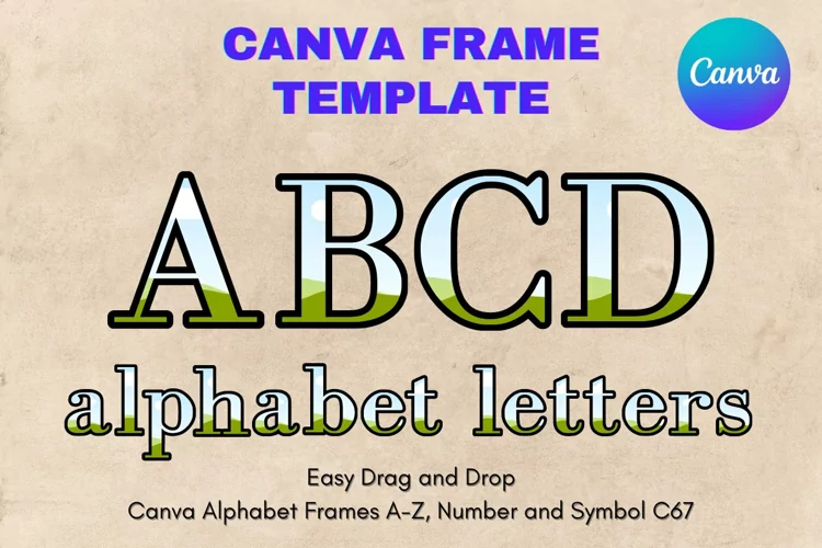 Canva Letters Frame Alphabet Template Font Add Photo_C67