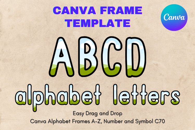 Canva Letters Frame Alphabet Template Font Add Photo_C70 example image 1
