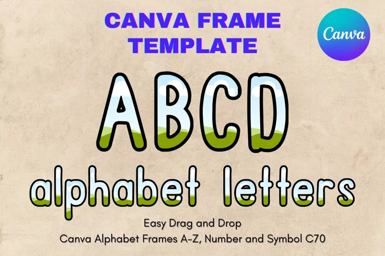 Canva Letters Frame Alphabet Template Font Add Photo_C70