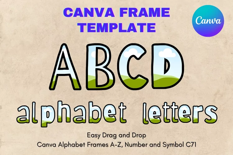 Canva Letters Frame Alphabet Template Font Add Photo_C71