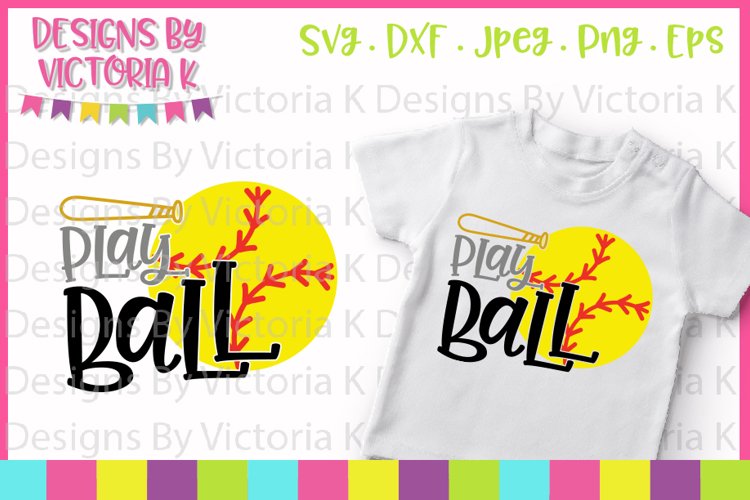 Softball svg, Play Ball, Love Softball, SVG, DXF, PNG example image 1