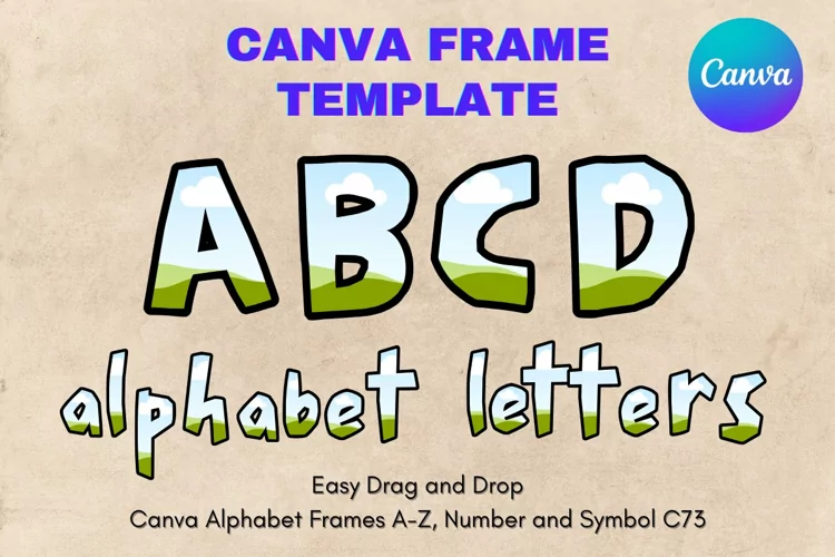 Canva Letters Frame Alphabet Template Font Add Photo_C73
