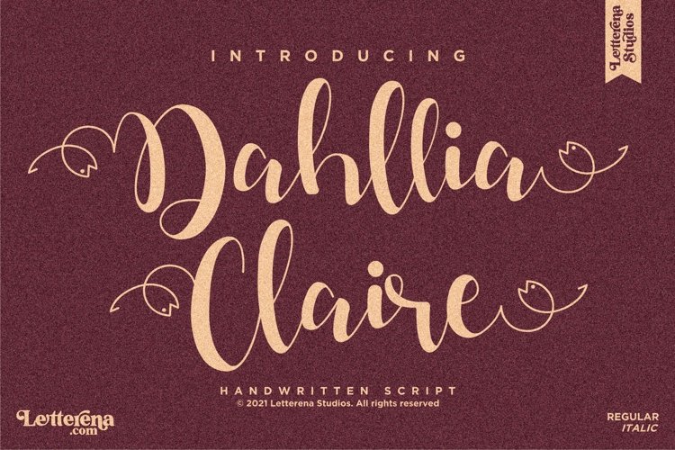 Dahllia Claire - Beautiful Script Font example image 1