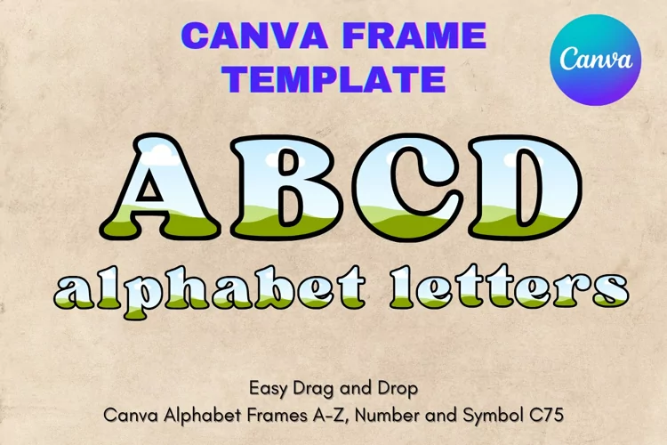 Canva Letters Frame Alphabet Template Font Add Photo_C75