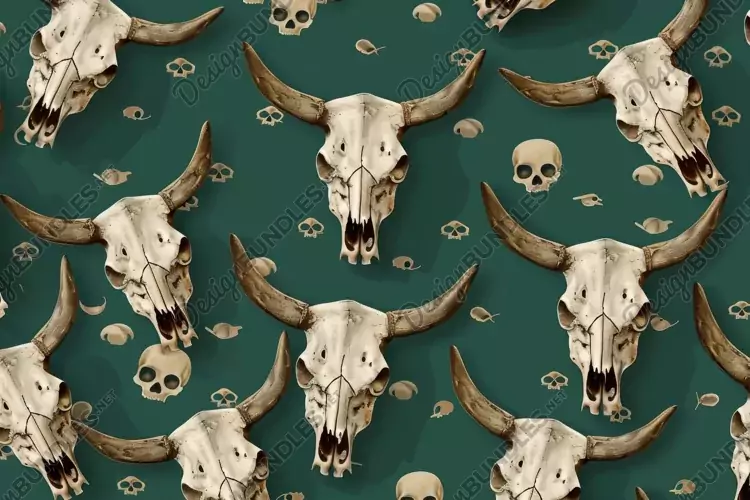 Pattern of Skulls Background Wallpaper