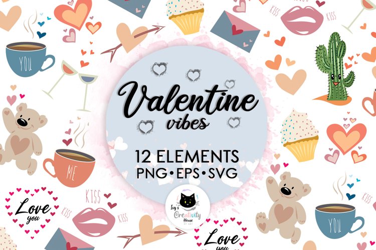 Valentines Day Clipart SVG Files | Valentine Hearts Bundle example image 1