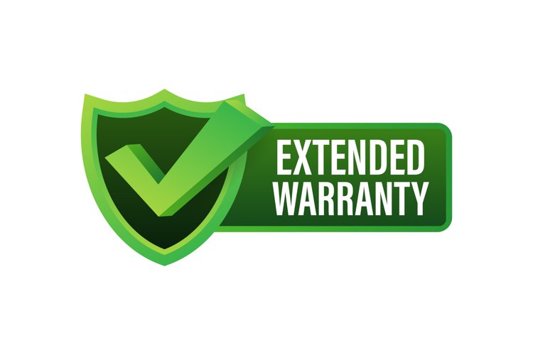 Extended warranty label or sticker. Badge, icon, stamp example image 1