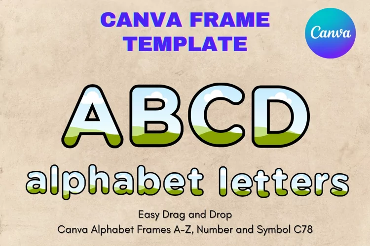 Canva Letters Frame Alphabet Template Font Add Photo_C78