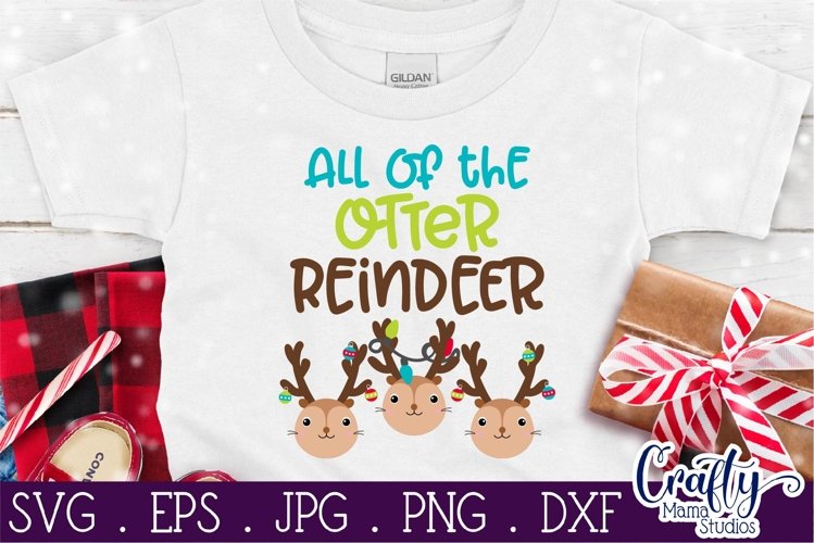 All Of The Otter Reindeer Svg, Christmas Song Cut File example image 1