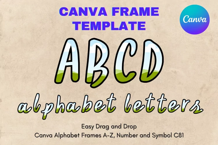 Canva Letters Frame Alphabet Template Font Add Photo_C81