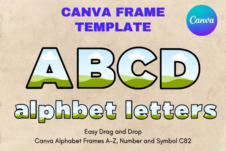 Canva Letters Frame Alphabet Template Font Add Photo_C82