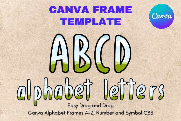Canva Letters Frame Alphabet Template Font Add Photo_C83 example image 1