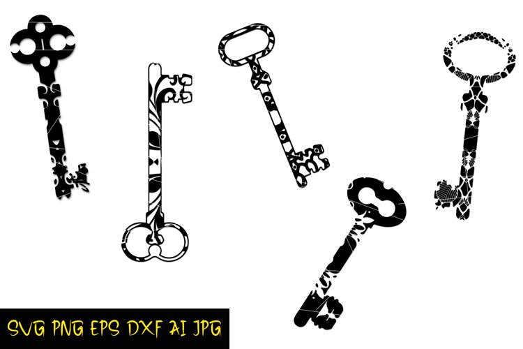 Keys Svg Prints, Digital Keys for crafts, Printable Download example image 1