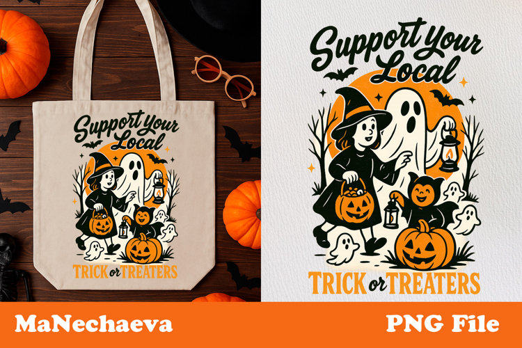 Retro Halloween Clipart | Trick or Treat Bag Sublimation