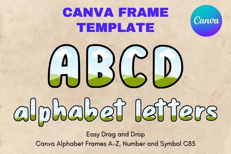 Canva Letters Frame Alphabet Template Font Add Photo_C85