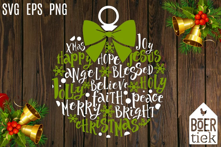Christmas ornament, home decoration, words and snowflakes