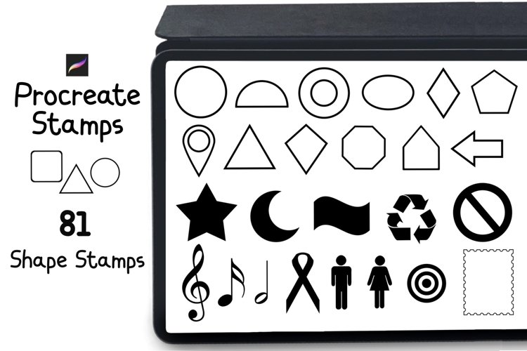 Procreate Stamps 81 Shape and Symbol Stamps example image 1