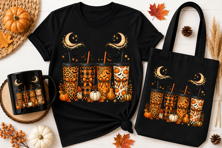 Halloween Tumbler Wrap PNG | Fall Spooky 20oz Sublimation
