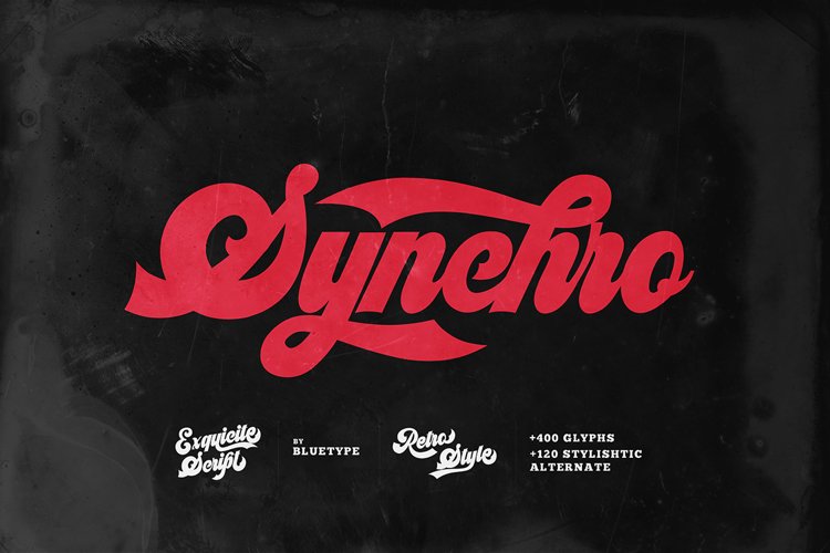 Synchro - Retro Bold Script example image 1