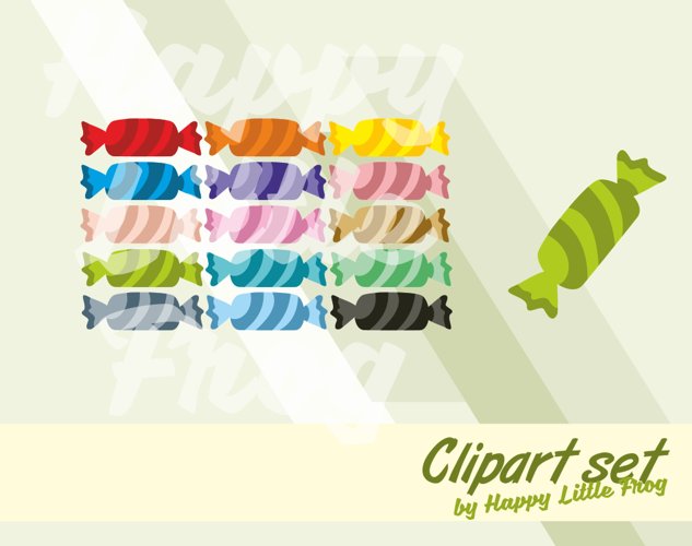 Candy clipart set, candy graphic design, candy print sweets clipart, candy digital print, wrapped candy clipart, printable candy example image 1