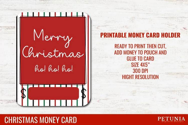 Christmas Money Card | Money Card Holder PNG