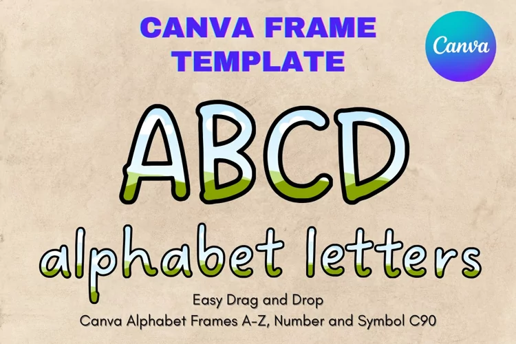 Canva Letters Frame Alphabet Template Font Add Photo_C90