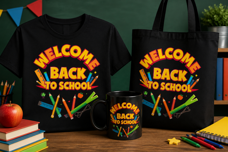 Welcome Back to School PNG, Colorful Classroom Design