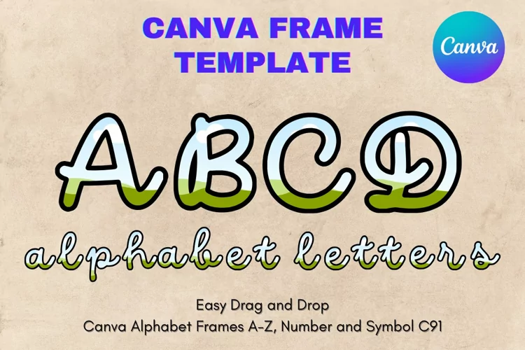 Canva Letters Frame Alphabet Template Font Add Photo_C91