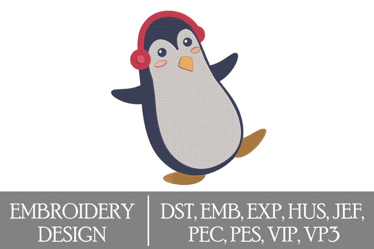 Penguin Machine Embroidery Design example image 1