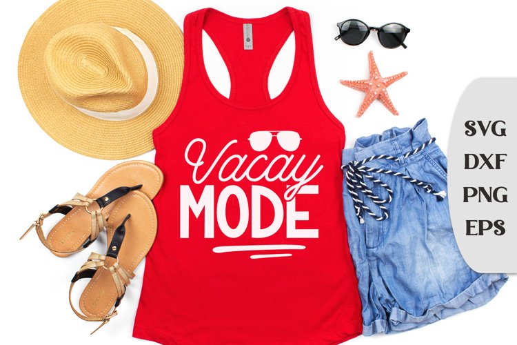 Vacay Mode, Vacation Quote Svg, Summer Cut File, Sea Svg example image 1