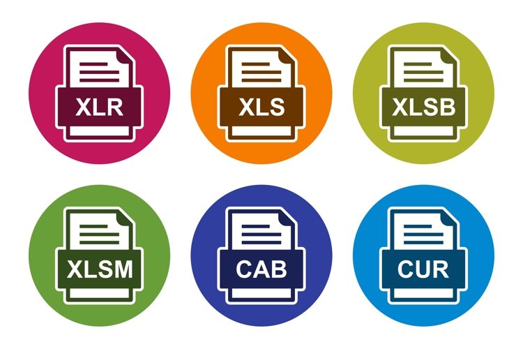 Set Of File Formats Icons