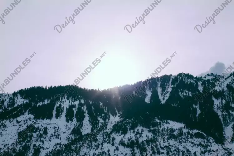 View of the rocky mountain with snow in Malam Jabba & Kalam