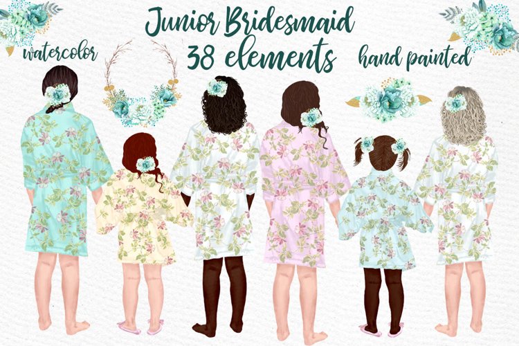 Flower girl clipart,Junior Bridesmaid, Wedding clipart example image 1