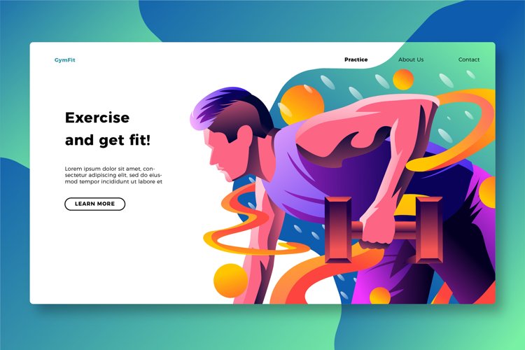Gym Exercise - Banner   Landing Page