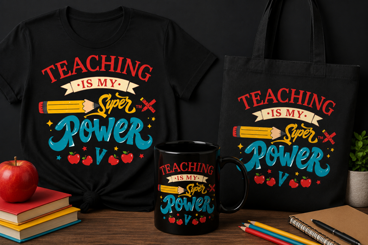 Teaching Is My Super Power PNG | Teacher School Design