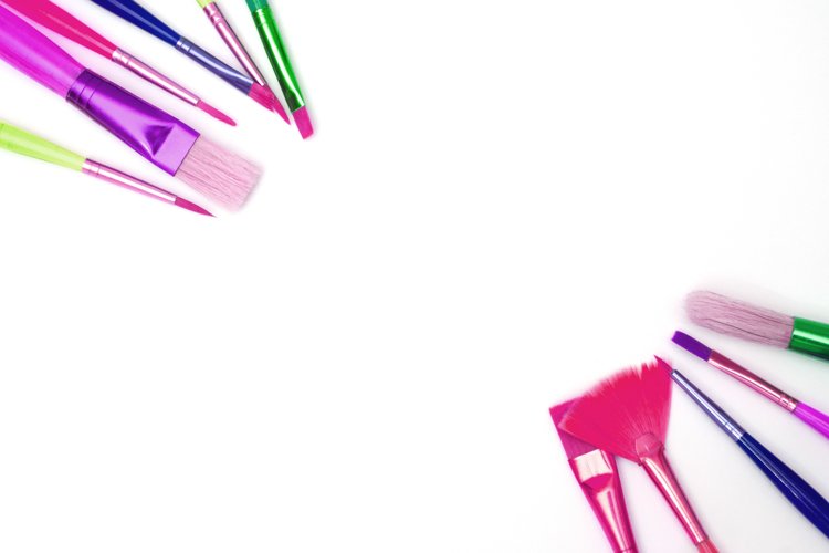 Paint brush close up background.