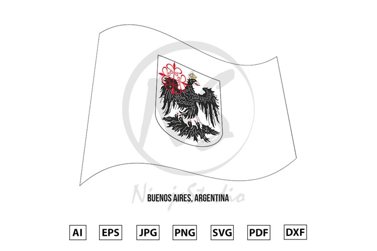 Autonomous City of Buenos Aires Flag Waving. Argentina example image 1