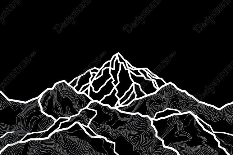 Sketch Of A Mountain Landscape Background
