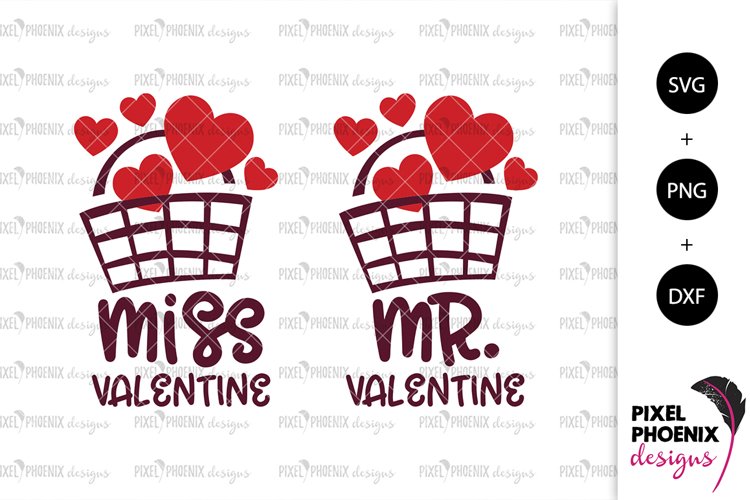 Mr and Miss Valentine SVGs example image 1