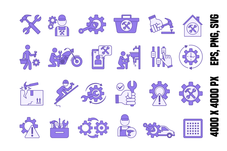 Purple Repair Icons