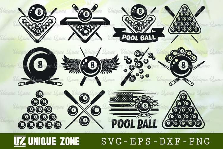 Pool Ball SVG Bundle | Billiard Snooker Cut Files For Cricut