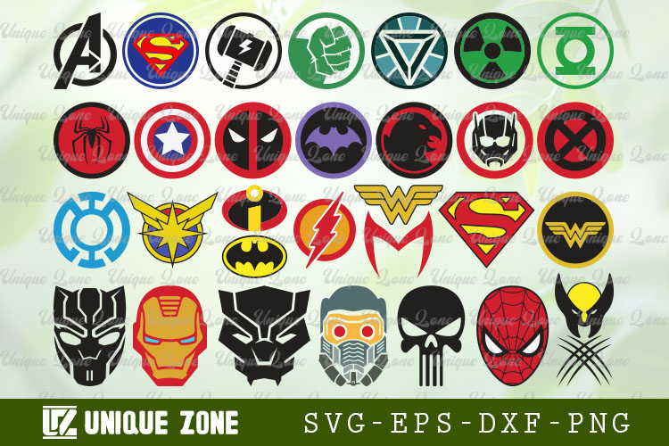 Superhero Logo SVG Bundle | Comic Style Cut Files for Cricut