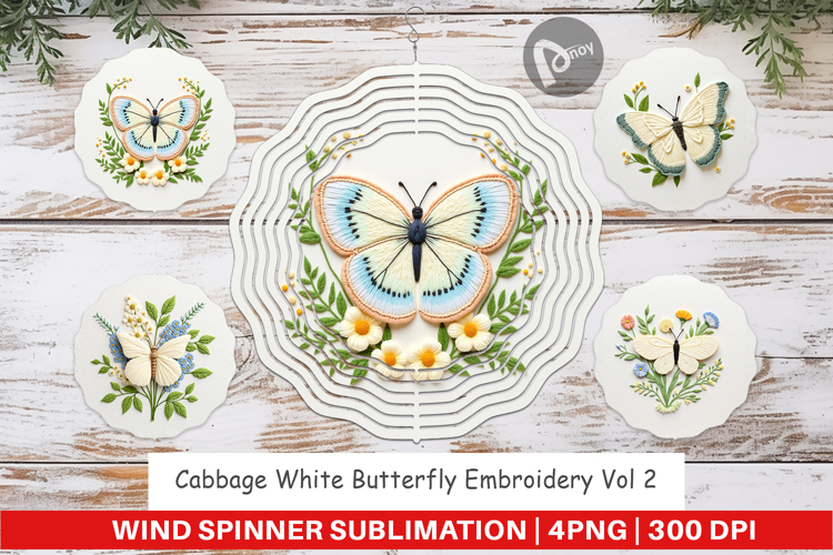 Wind Spinner Cabbage White Butterfly
