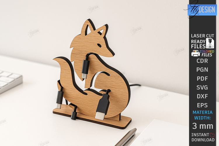 Cable Organizer Laser Cut|Desk Cord Holder|Office Design SVG