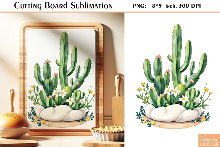 Retro Desert Cactus|Succulent| Vintage Cutting Board