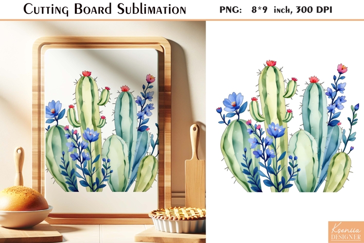 Retro Desert Cactus|Succulent| Vintage Cutting Board