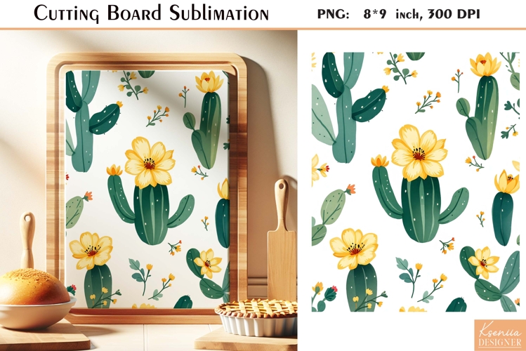 Retro Desert Cactus|Succulent| Vintage Cutting Board