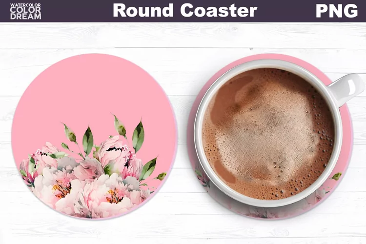 Flowers Coaster | Floral Car Coaster | Peonies Coaster