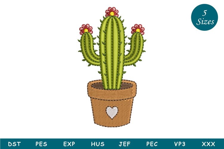 Cactus Embroidery Design example image 1